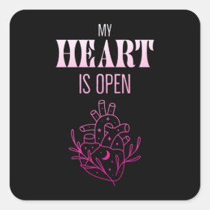 Mijn hart is open openheid Inspiratie Warmly Vierkante Sticker