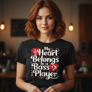 Mijn hart is van een basgitarist Funny Musicus Tri-Blend Shirt