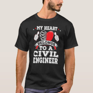 Mijn hart is van een civiel ingenieur Valentijns D T-shirt