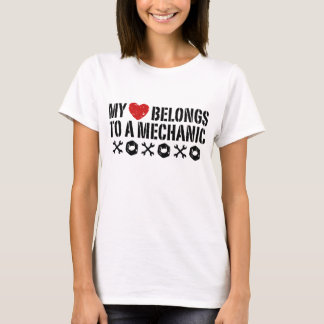 Mijn hart is van een monteur t-shirt