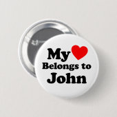 Mijn hart is van John Ronde Button 5,7 Cm (Voorkant /achterkant)