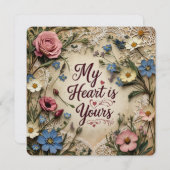 Mijn hart is van jou Valentijnsdag kaarten (Voorkant / Achterkant)