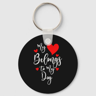 Mijn hart is van mijn hond, Valentijnsdag cadeau Sleutelhanger