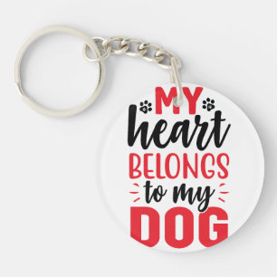 Mijn hart is van mijn Hondenliefhebber Pet Lover Sleutelhanger