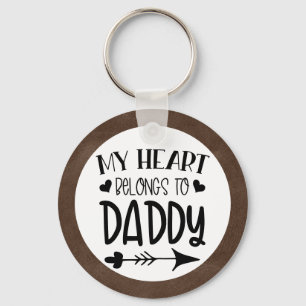Mijn hart is van papa Gepersonaliseerde foto Sleutelhanger