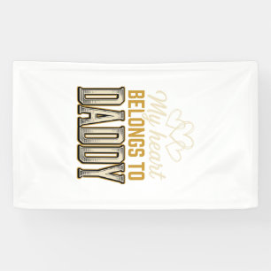Mijn hart is van papa vintage typografie shirt spandoek