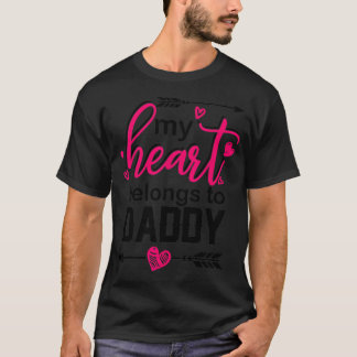 Mijn hart is van pappie hart Valentijnsdag T-shirt