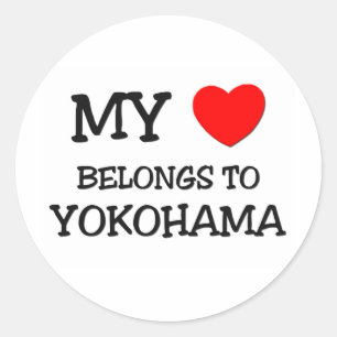 Mijn hart is van YOKOHAMA Ronde Sticker