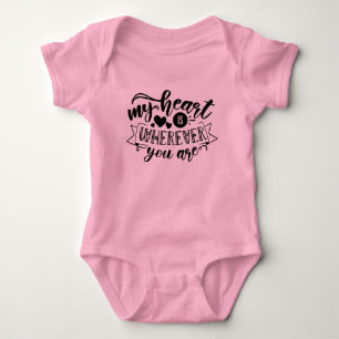 Mijn hart is waar jij bent Schattig Romantisch Bab Romper