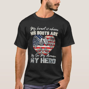 Mijn hart is waar zijn laarzen mijn zoon mijn luch t-shirt