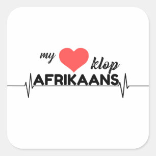 Mijn hart klop Afrikaans Vierkante Sticker