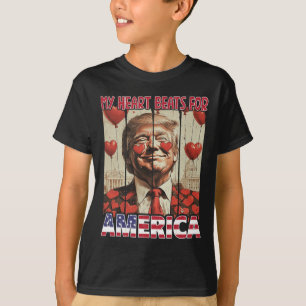 Mijn hart klopt voor Amerika Trump Valentijnsdag 5 T-shirt