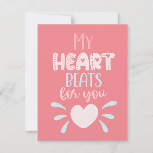 Mijn hart klopt voor jou | Valentijnsdag-kaart (Voorkant)