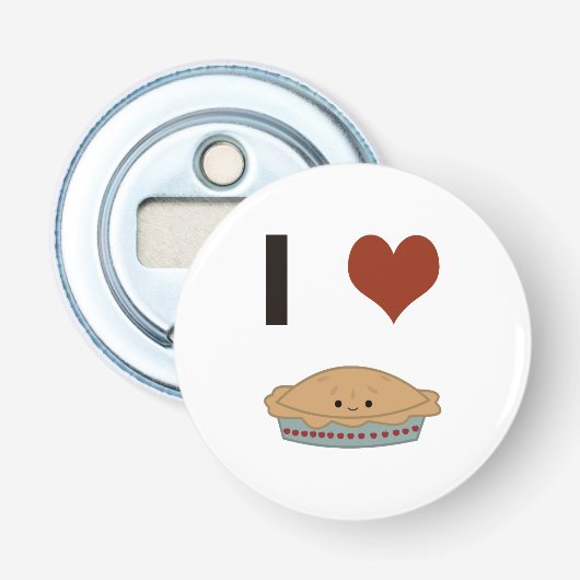 Mijn hart (liefde) Pie Button Flesopener (Voorkant)