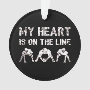 Mijn hart ligt aan de lijn - Football Lineman I Ornament