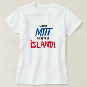 Mijn hart ligt bij IJsland in IJsland T-shirt
