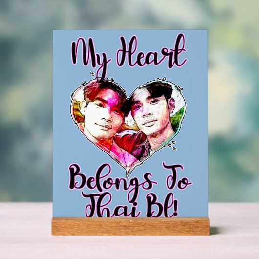 Mijn hart ligt bij Thai BL Acryl Bord (Neutraal)