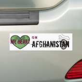 Mijn hart ligt in Afghanistan Bumpersticker (Op auto)