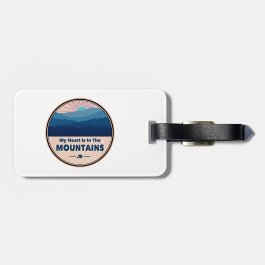 Mijn hart ligt in de bergen bagagelabel (Achterkant horizontaal)