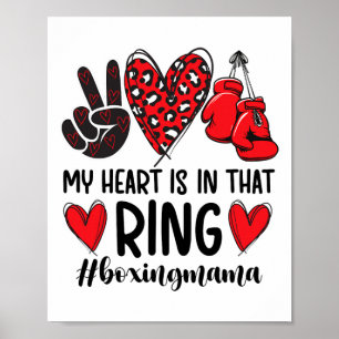 Mijn hart ligt in die ring boksen mama boksen moed poster