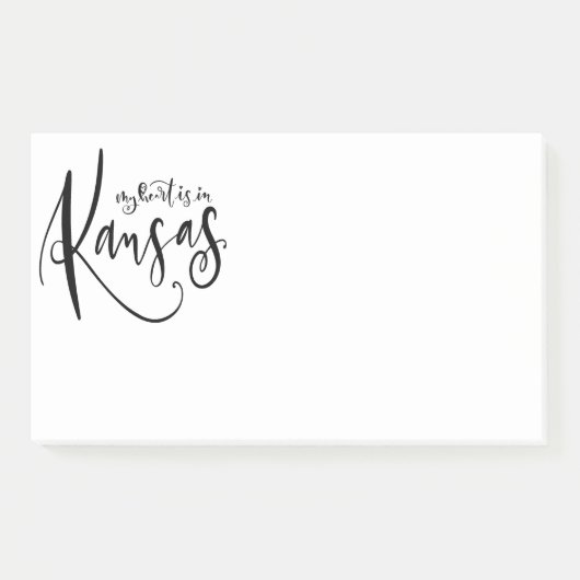 Mijn hart ligt in Kansas Jumbo Post Post-it® Notes (Voorkant)