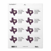 Mijn hart ligt in Texas Etiket (Full Sheet)