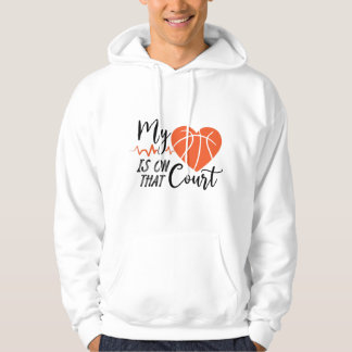 Mijn hart ligt op dat kastidee Basketball Hoodie
