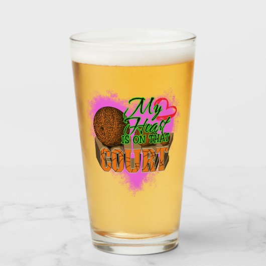 Mijn hart ligt op dat plein Basketball, Basketball Glas (Voorkant gevuld)