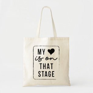 Mijn hart ligt op dat podium Dans mama Retro Tote Bag