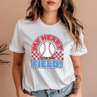 Mijn hart ligt op dat veld - Baseball Mom T-shirt