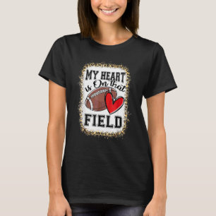 Mijn hart ligt op dat veld Football mam Moederdag T-shirt