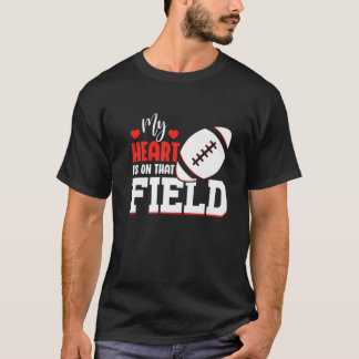 Mijn hart ligt op dat veld grappige Football ontwe T-shirt