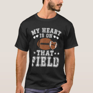 Mijn hart ligt op dat veld grappige Rugby Fan Play T-shirt