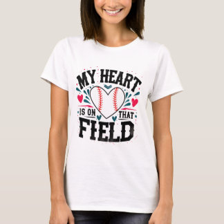 Mijn hart ligt op dat veld Shirt | honkbal T-shirt
