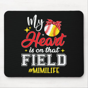 Mijn hart ligt op dat veld softbal Mimi Muismat