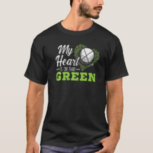 Mijn hart ligt op die groene Golfer Golfslagbal en T-shirt