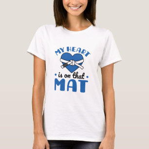 Mijn hart ligt op die Mat Jiu Jitsu mam T-shirt