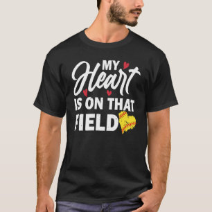 Mijn hart ligt op die veldhonkbal t-shirt