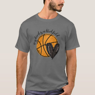 Mijn hart ligt op die veldketbalsport mam Ga T-shirt