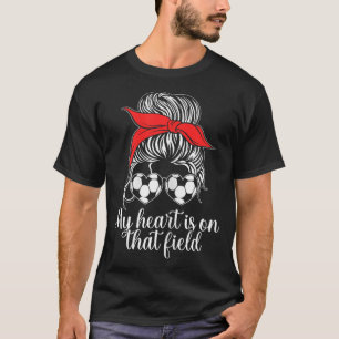 Mijn hart ligt op die veldsportmam t-shirt