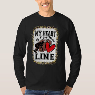 Mijn hart ligt op het lijnoffensieve Lineman-Footb T-shirt