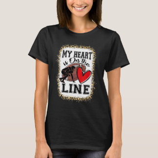 Mijn hart ligt op het lijnoffensieve Lineman-Footb T-shirt