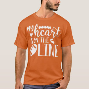 Mijn hart ligt op het lijnoffensieve Lineman-Footb T-shirt