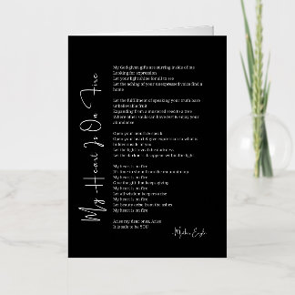 Mijn hart ligt op vuur aanmoedigingsgedicht folie wenskaart