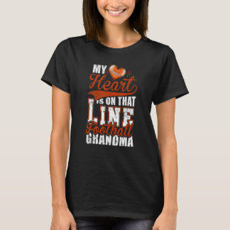 Mijn hart Linemen Football Grandma Nana Womens T-shirt