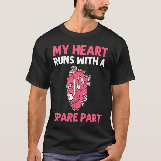 Mijn hart loopt met een reserveonderdeel open hart t-shirt (Voorkant)