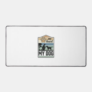 Mijn Hart Mijn Hond Vintage Gravure Hond Liefhebbe Bureaumat