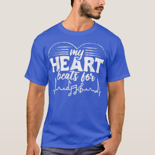 mijn hart slaat voor muziek om te slaan t-shirt