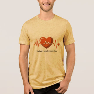 Mijn hart spreekt in ritme - Vintage Mosterd Hartb Tri-Blend Shirt
