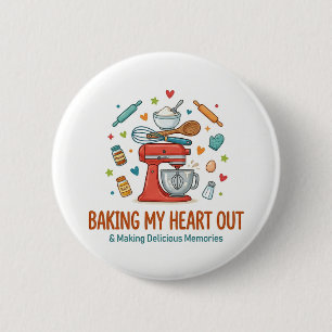 Mijn Hart Uit De Oven & Leuke Herinneringen Maken Ronde Button 5,7 Cm
